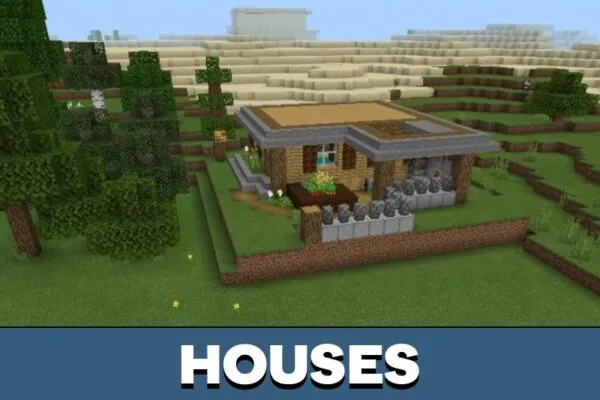 Houses from World Generation Mod for Minecraft PE