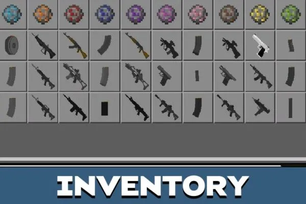 Inventory from Machine Gun Mod for Minecraft PE