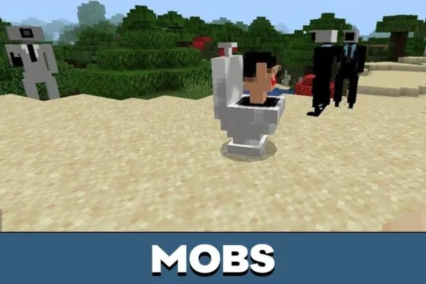 Mobs from Skibidi Toilet Mod for Minecraft PE