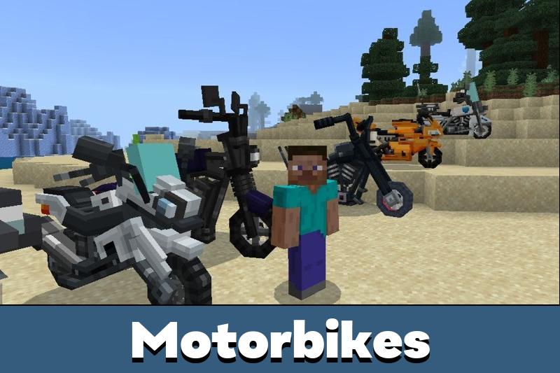 Download Motorbikes Mod for Minecraft PE Motorbikes Mod for MCPE