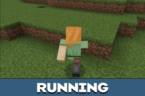 Running from 3d Person Camera Mod for Minecraft PE