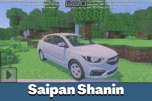 Saipa Shanin from Car Mod for Minecraft PE