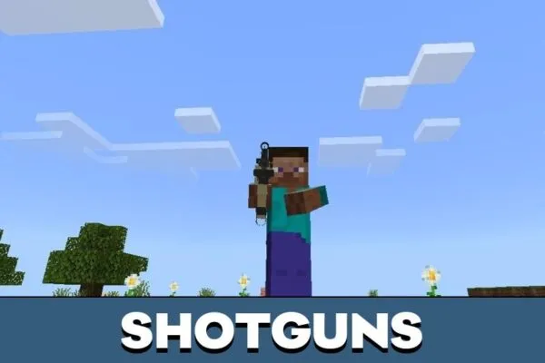 Shotguns from Machine Gun Mod for Minecraft PE