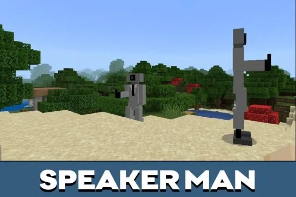 Speaker Man from Skibidi Toilet Mod for Minecraft PE