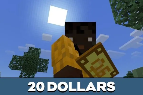 20 Dollars from Coins Mod for Minecraft PE