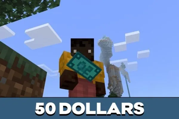 50 Dollars from Coins Mod for Minecraft PE