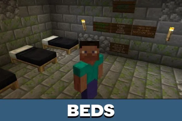 Beds from Dungeon Escape Map for Minecraft PE