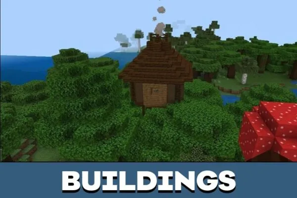 Buildings from Abandoned House Map for Minecraft PE