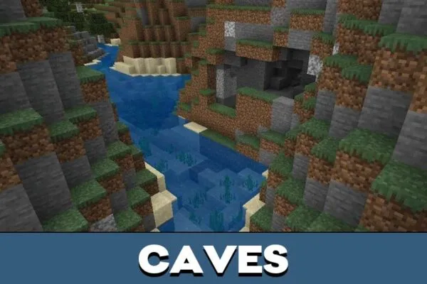 Caves from Mountains Mod for Minecraft PE