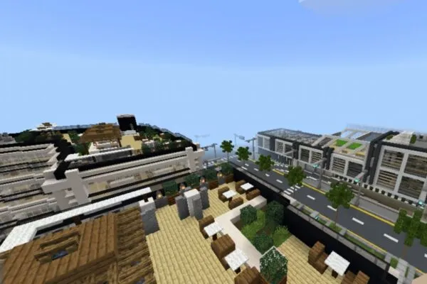 City from House and Shop Map for Minecraft PE