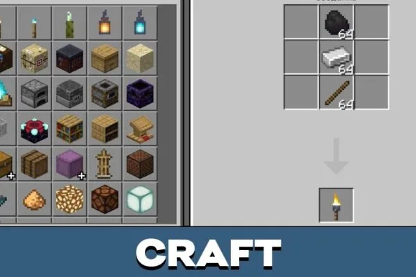 Craft from Torch Mod for Minecraft PE