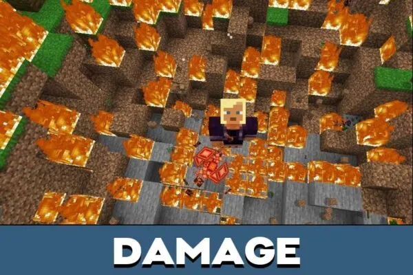 Damage from Fire Magic Mod for Minecraft PE