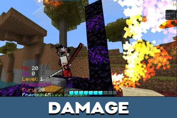 Damage from Ryp Anime Mod for Minecraft PE