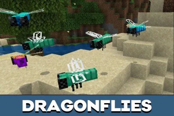 Dragonflies from Fauna and Flora Mod for Minecraft PE