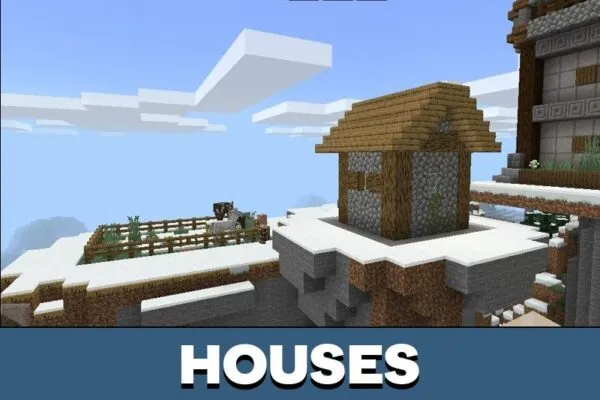 Houses from New Structures Mod for Minecraft PE