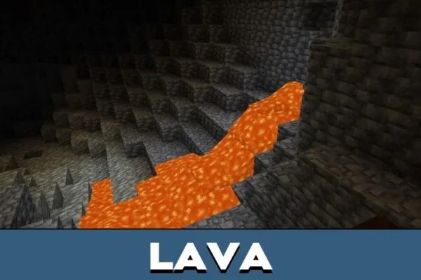 Lava from Cave Mod for Minecraft PE