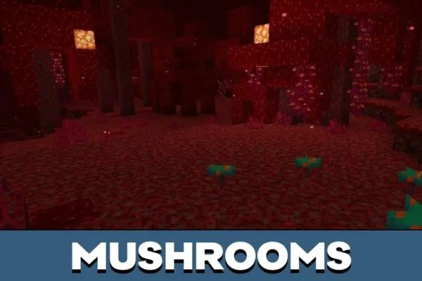 Mushrooms from Nether Mod for Minecraft PE