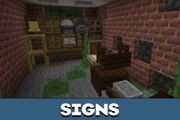 Signs from Abandoned House Map for Minecraft PE