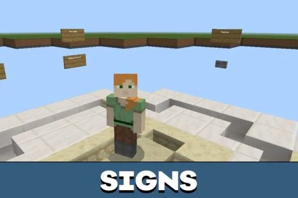 Signs from Parkour Blocks Map for Minecraft PE