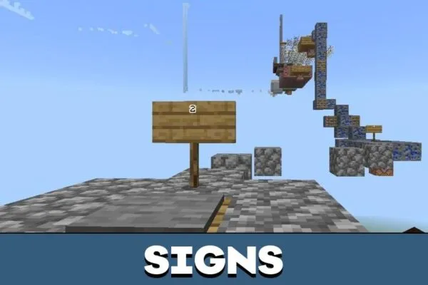 Signs from Unlimited Parkour Map for Minecraft PE