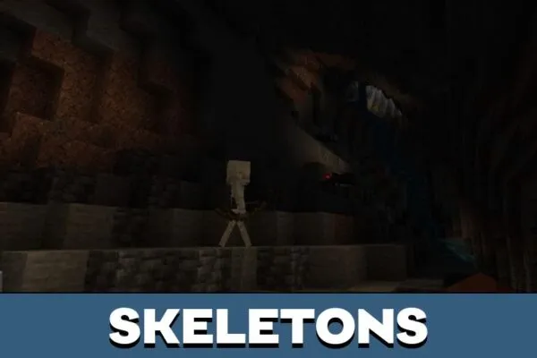 Skeletons from Cave Mod for Minecraft PE