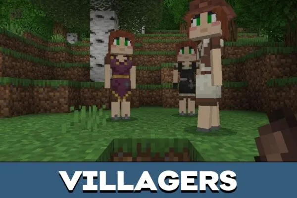 Villagers from Girlfriend Mod for Minecraft PE