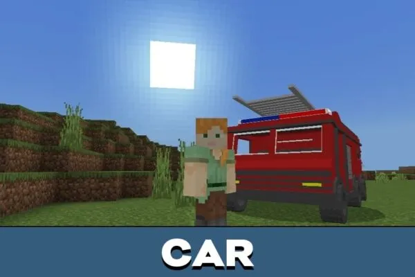 Car from Fire Track Mod for Minecraft PE