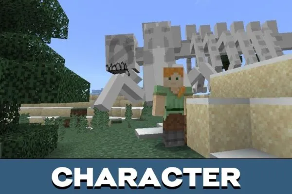 Character from Skeleton Mod for Minecraft PE