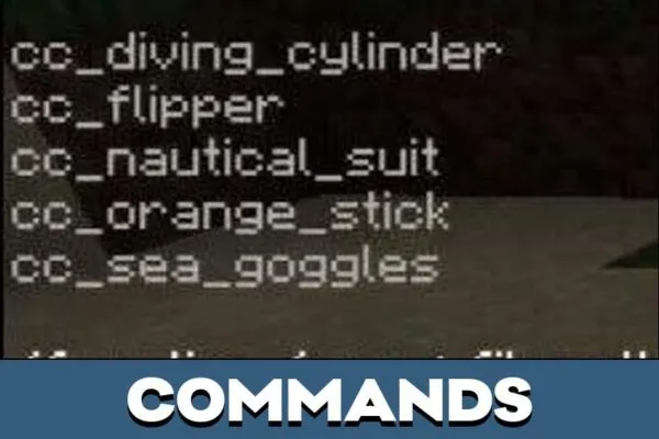 Commands from Diving Mod for Minecraft PE