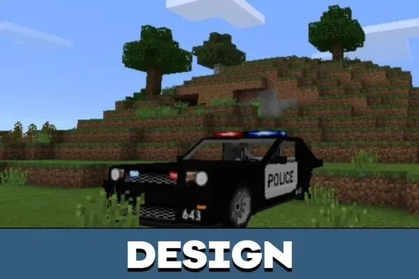 Design from Police Car Mod for Minecraft PE