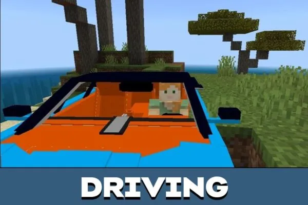 Driving from Bugatti Mod for Minecraft PE