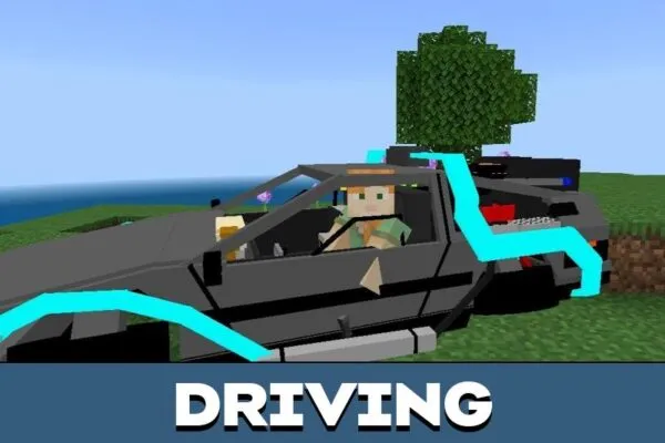 Driving from Delorean Mod for Minecraft PE