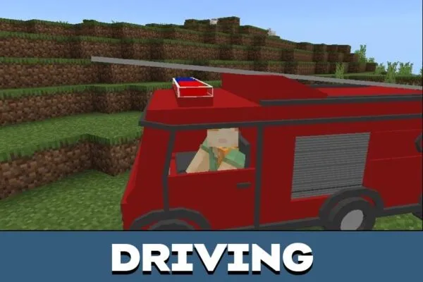 Driving from Fire Track Mod for Minecraft PE