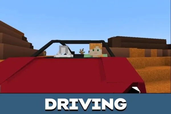 Driving from Tesla Mod for Minecraft PE