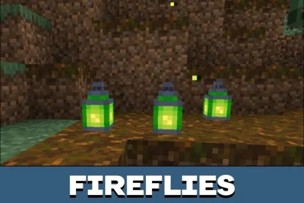 Fireflies from Lanterns Mod for Minecraft PE