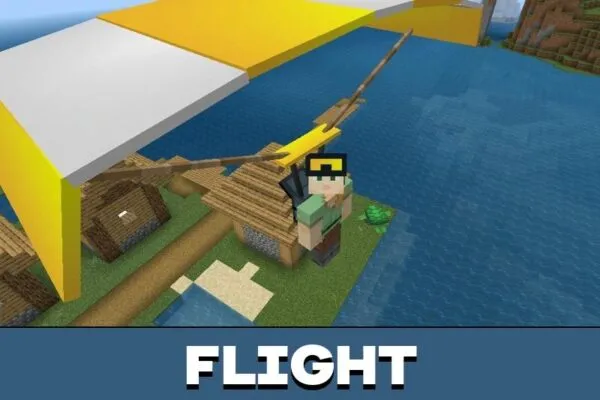 Flight from Parachute Mod for Minecraft PE