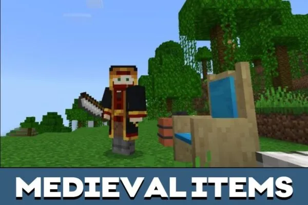 Medieval Items from Old Furniture Mod for Minecraft PE