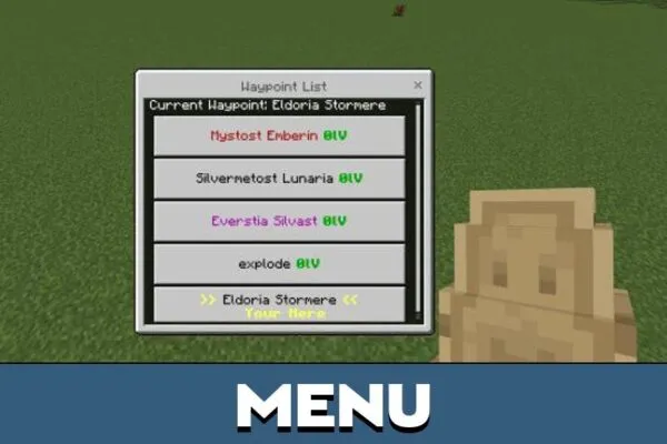 Menu from Waystone Mod for Minecraft PE