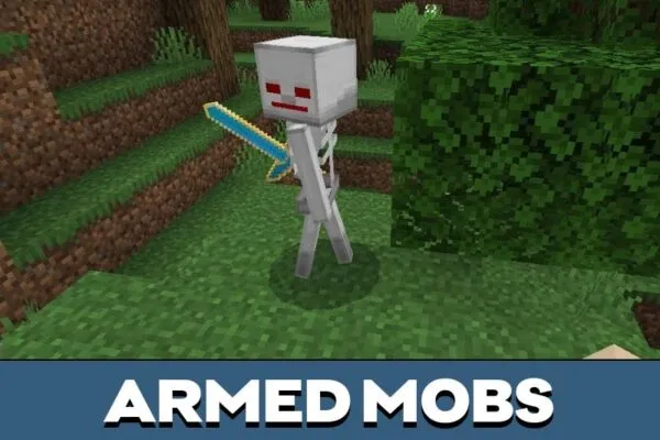 Armed Mobs from Skeleton Mod for Minecraft PE