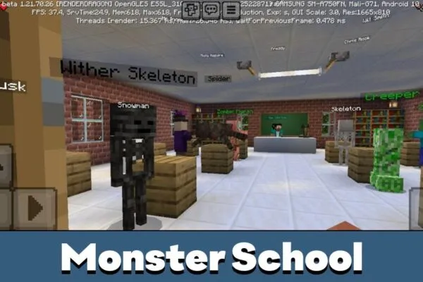 Monster School from School Map for Minecraft PE