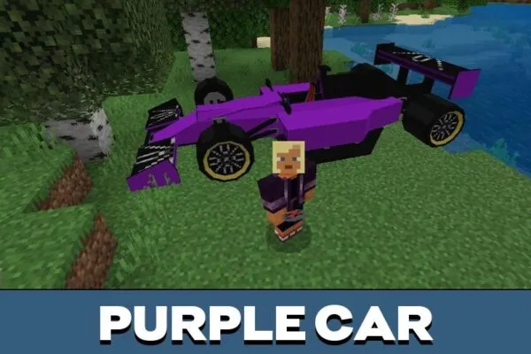 Purple Car from Formula 1 Mod for Minecraft PE