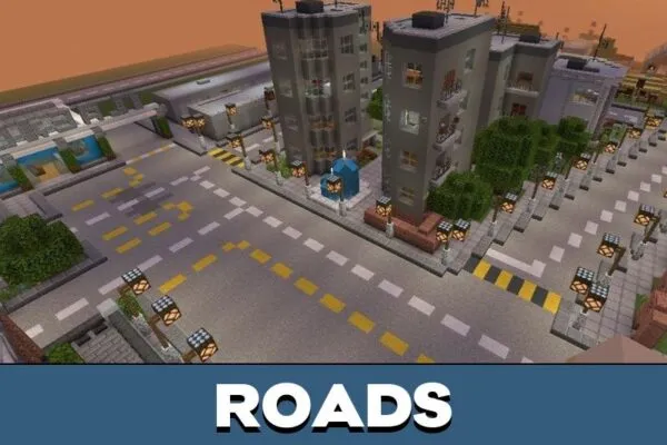 Roads from Russian City Map for Minecraft PE