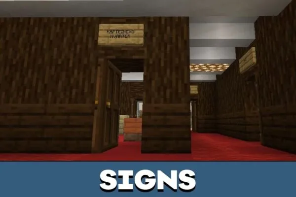 Signs from Ship Map for Minecraft PE