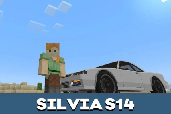 Silvia s14 from Nissan Mod for Minecraft PE