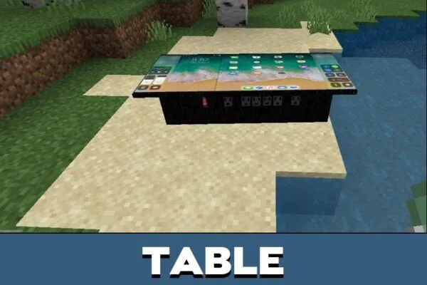 Table from Lots of Furniture Mod for Minecraft PE