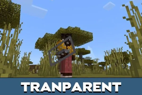 Transparent Shield Texture Pack for Minecraft PE