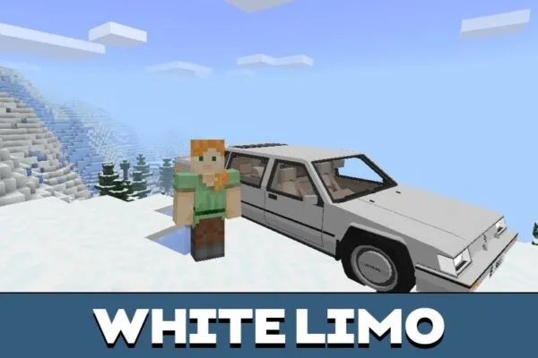 White Limo from Limousine Mod for Minecraft PE