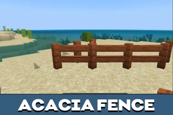 Acacia Fence from Wall Mod for Minecraft PE