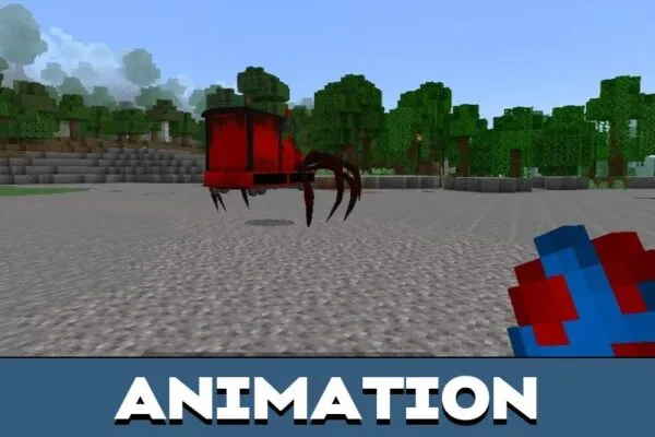 Animation from Choo Choo Charles Mod for Minecraft PE