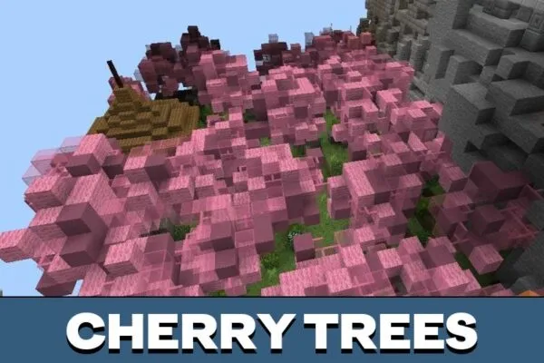 Cherry Trees from Only Up Map for Minecraft PE